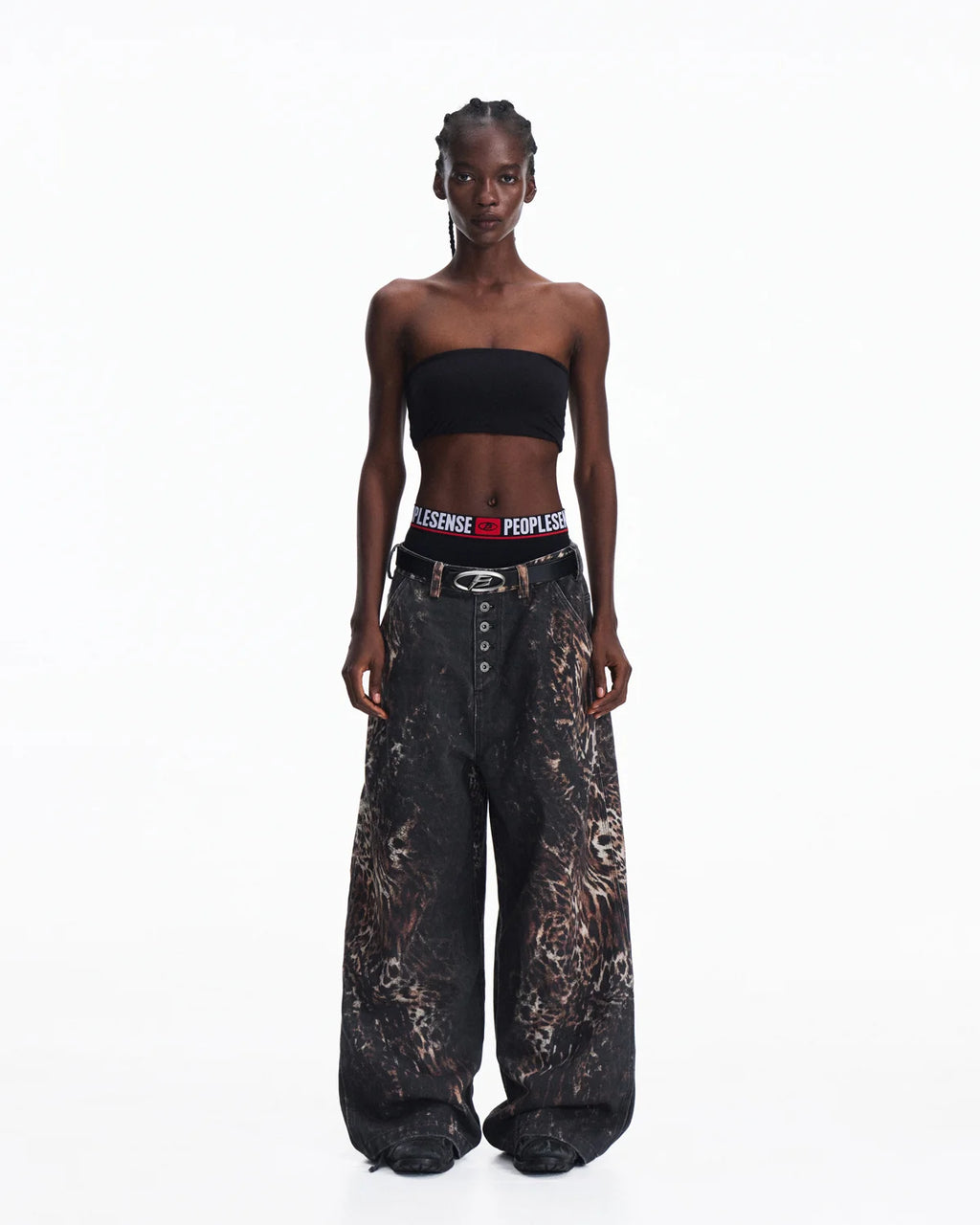 Peoplesense Mixed Animal Print Straight-Leg Pants