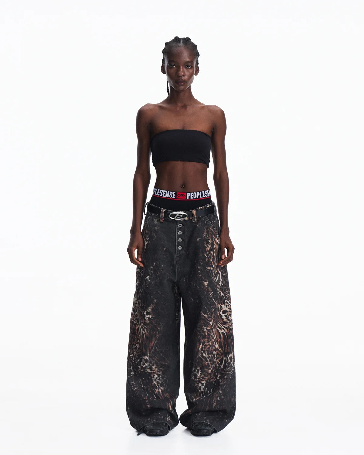 Peoplesense Mixed Animal Print Straight-Leg Pants