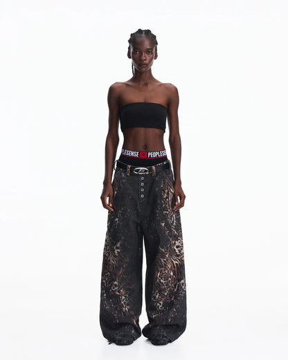 Peoplesense Mixed Animal Print Straight-Leg Pants