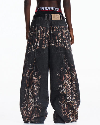 Peoplesense Mixed Animal Print Straight-Leg Pants
