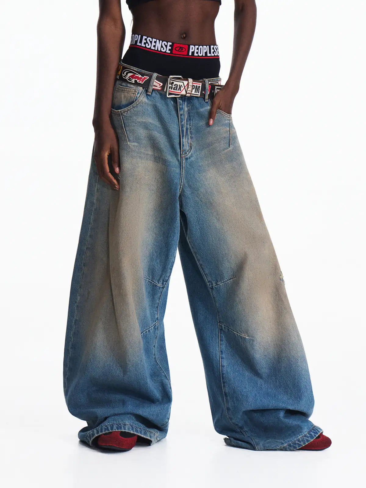 Peoplesense Mud Dyed Balloon Denim Jeans