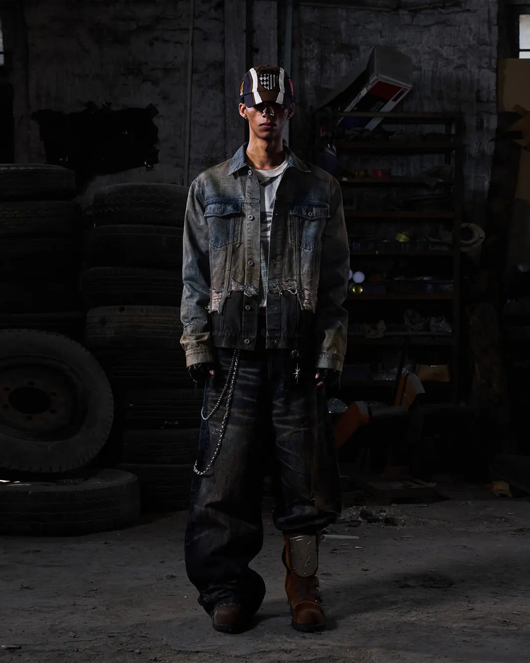 Peoplesense Distressed Contrast Wash Denim Jacket
