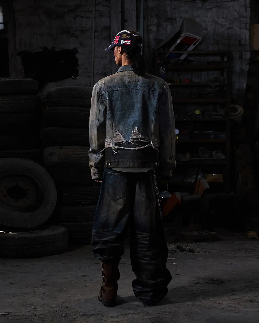 Peoplesense Distressed Contrast Wash Denim Jacket
