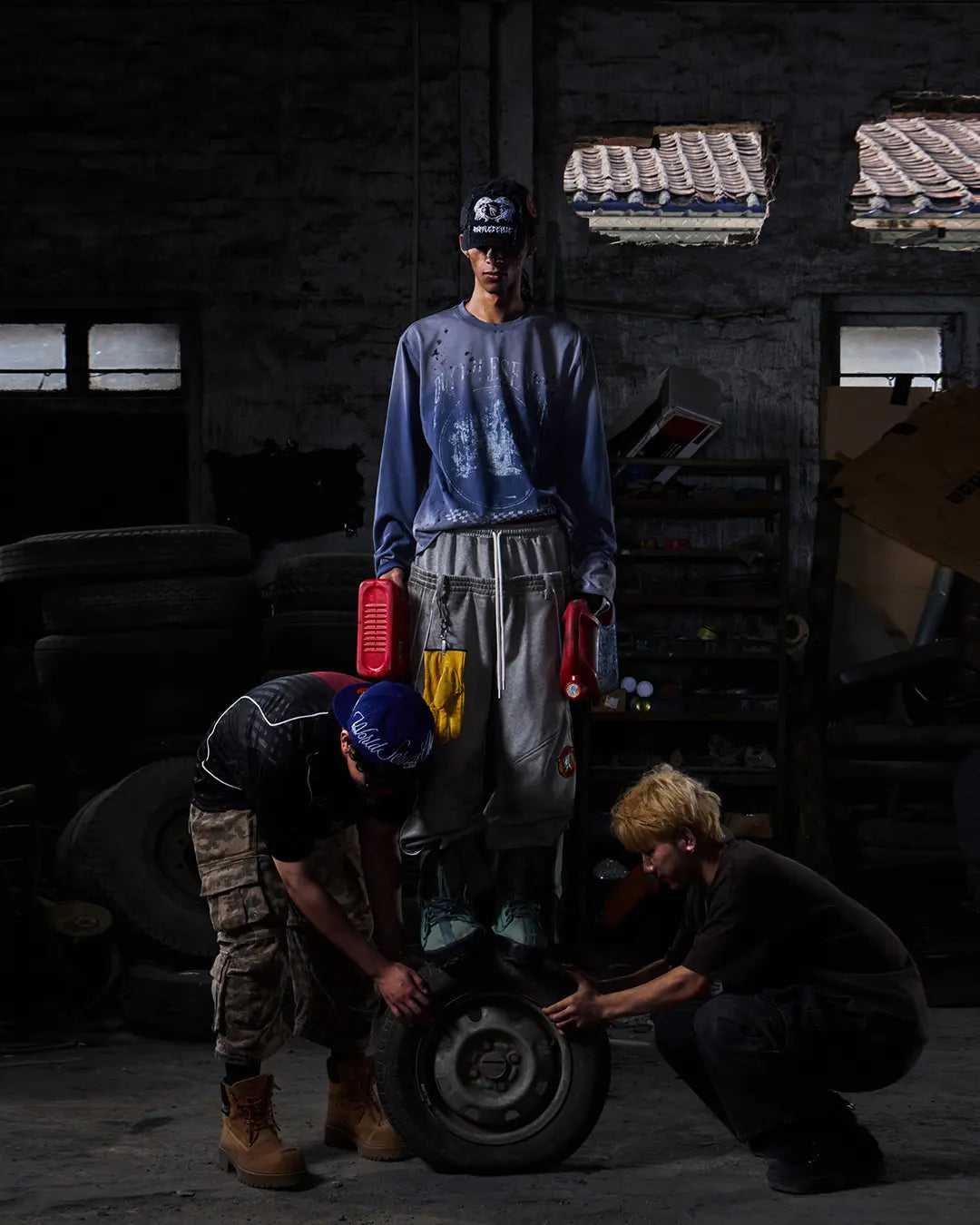 Peoplesense Contrasting Double-Waistband Sweatpants