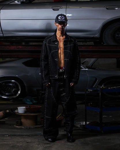 Peoplesense Angled Rivet Raw Denim Jeans