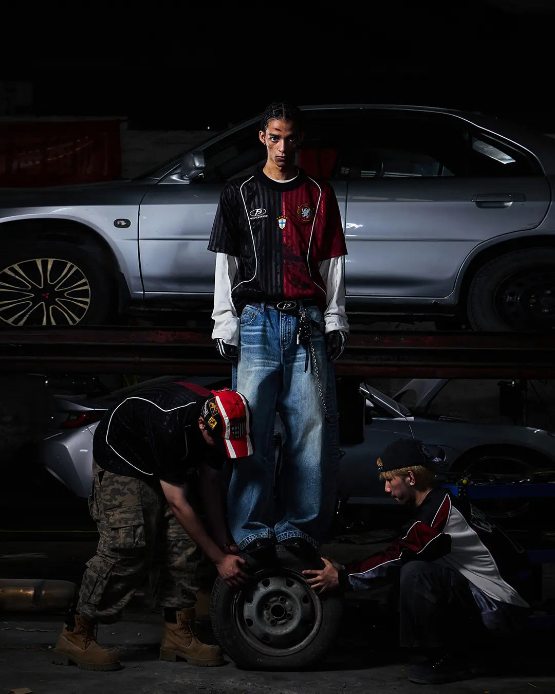 Peoplesense Two-in-One Striped Football Long Sleeve Tee