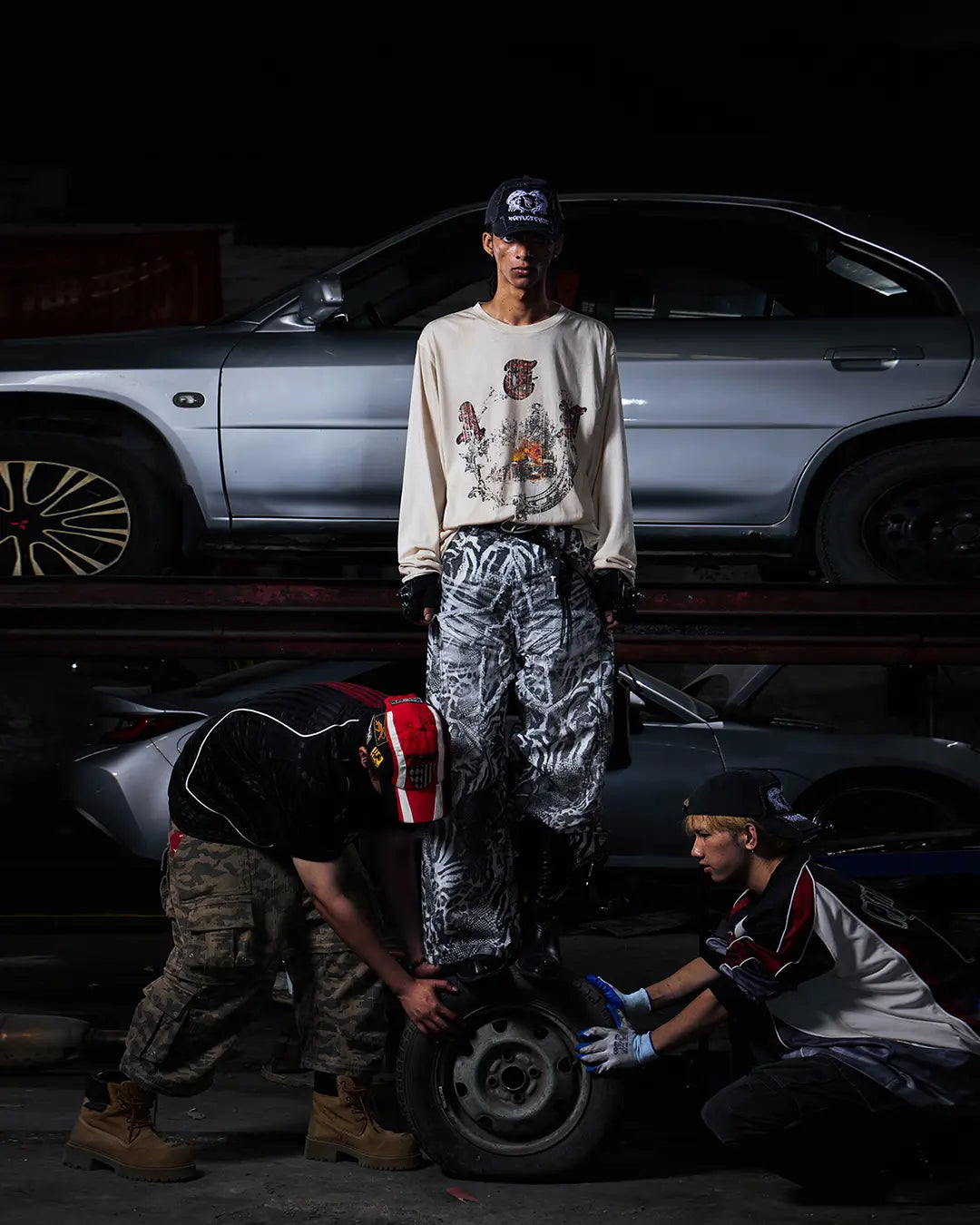 Peoplesense Vintage Champion Wreath Print Racing T-Shirt