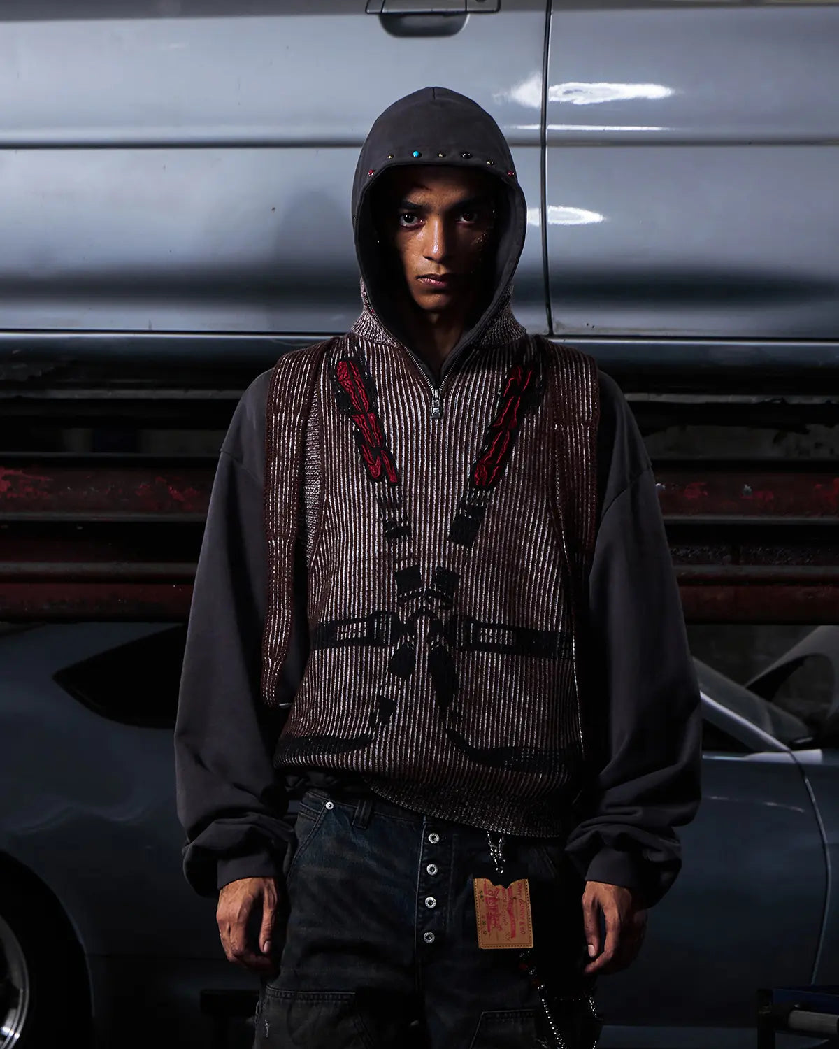 Peoplesense Vintage Washed Racing Knit Vest