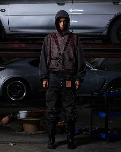 Peoplesense Vintage Washed Racing Knit Vest