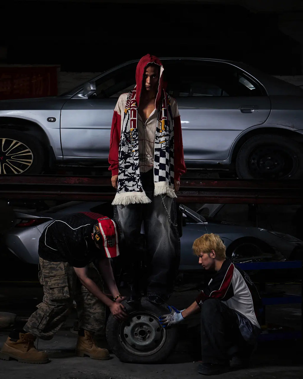Peoplesense Distressed Two-Tone Hoodie
