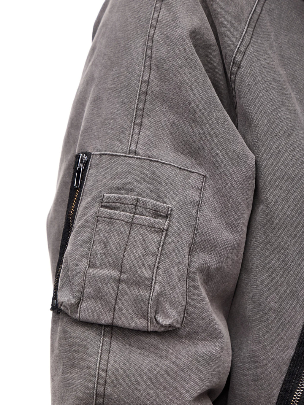 Peoplesense Hooded  Bomber Jacket Grey