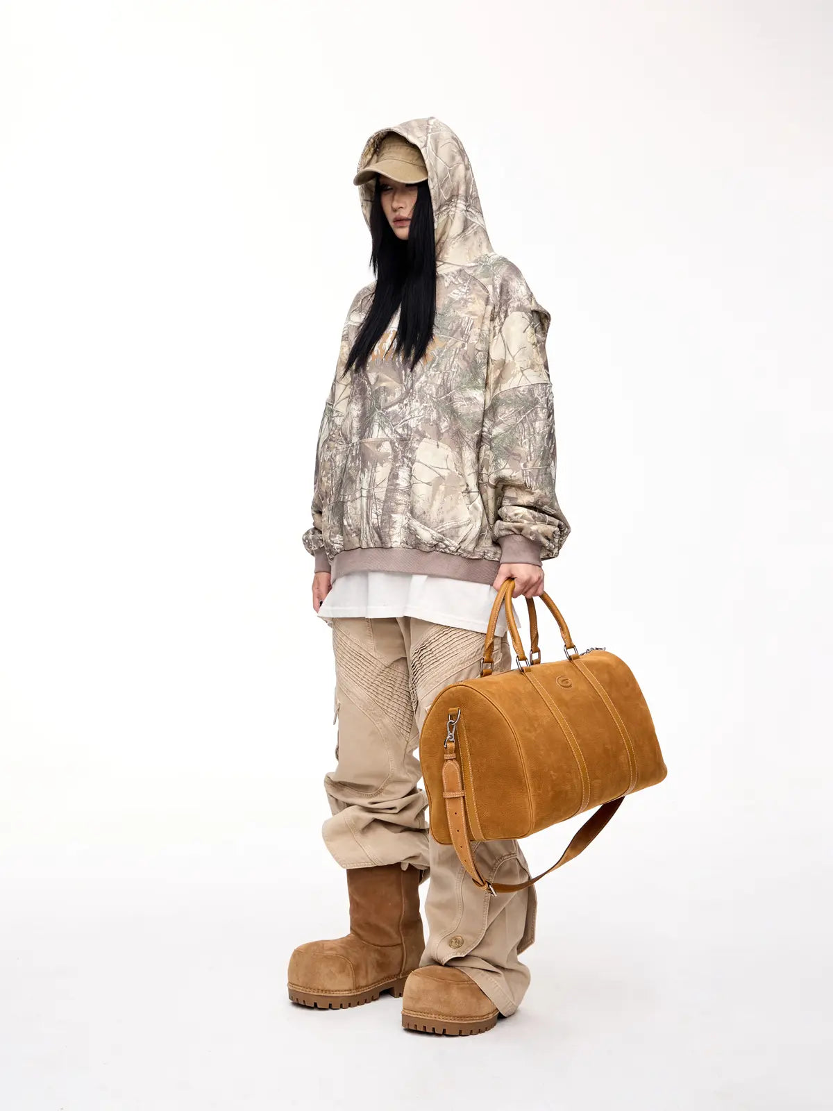 Peoplesense Pleated Straight Cargo Pants