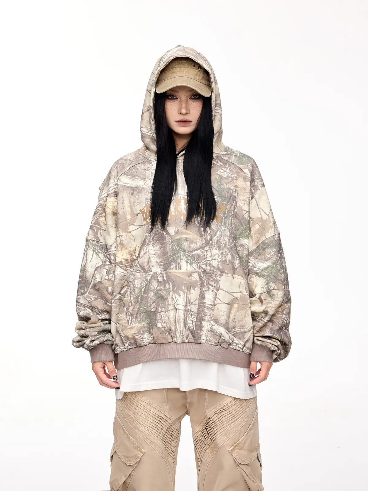 Peoplesense Punk Camo Branch Print Hoodie