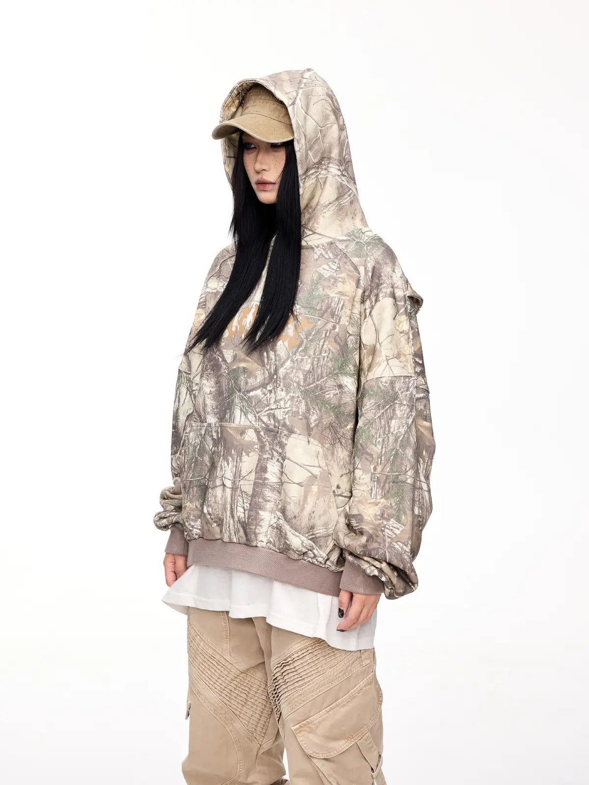 Peoplesense Punk Camo Branch Print Hoodie