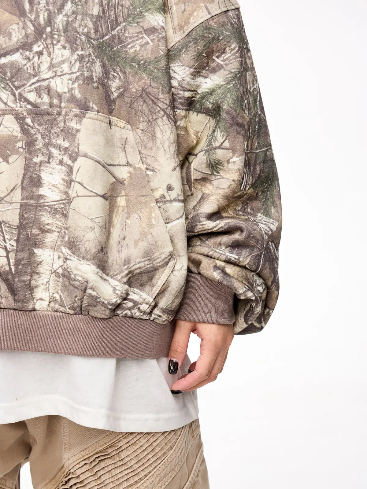 Peoplesense Punk Camo Branch Print Hoodie