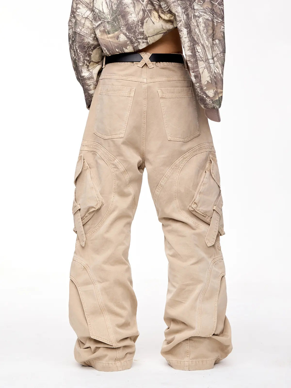 Peoplesense Pleated Straight Cargo Pants