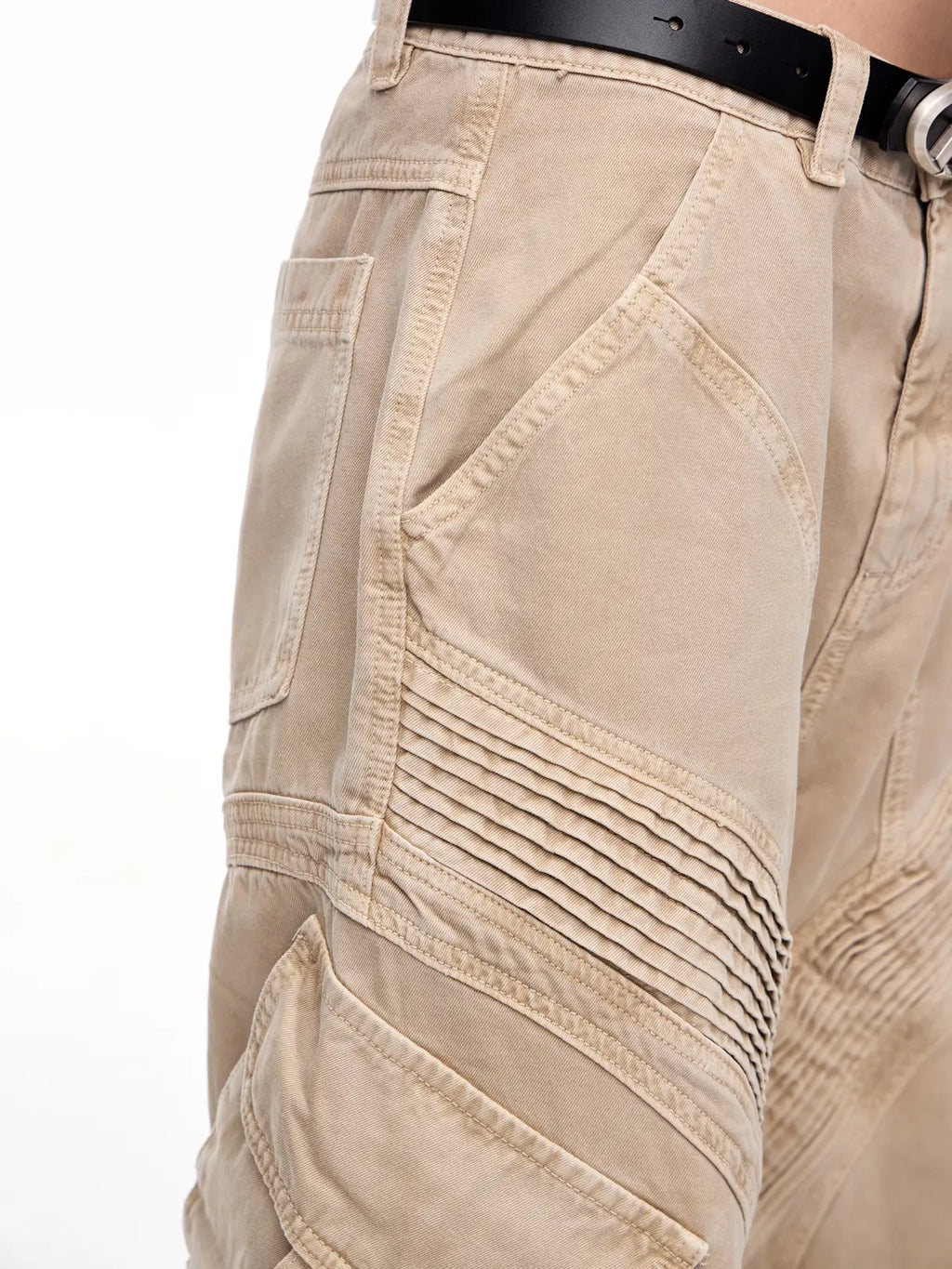 Peoplesense Pleated Straight Cargo Pants