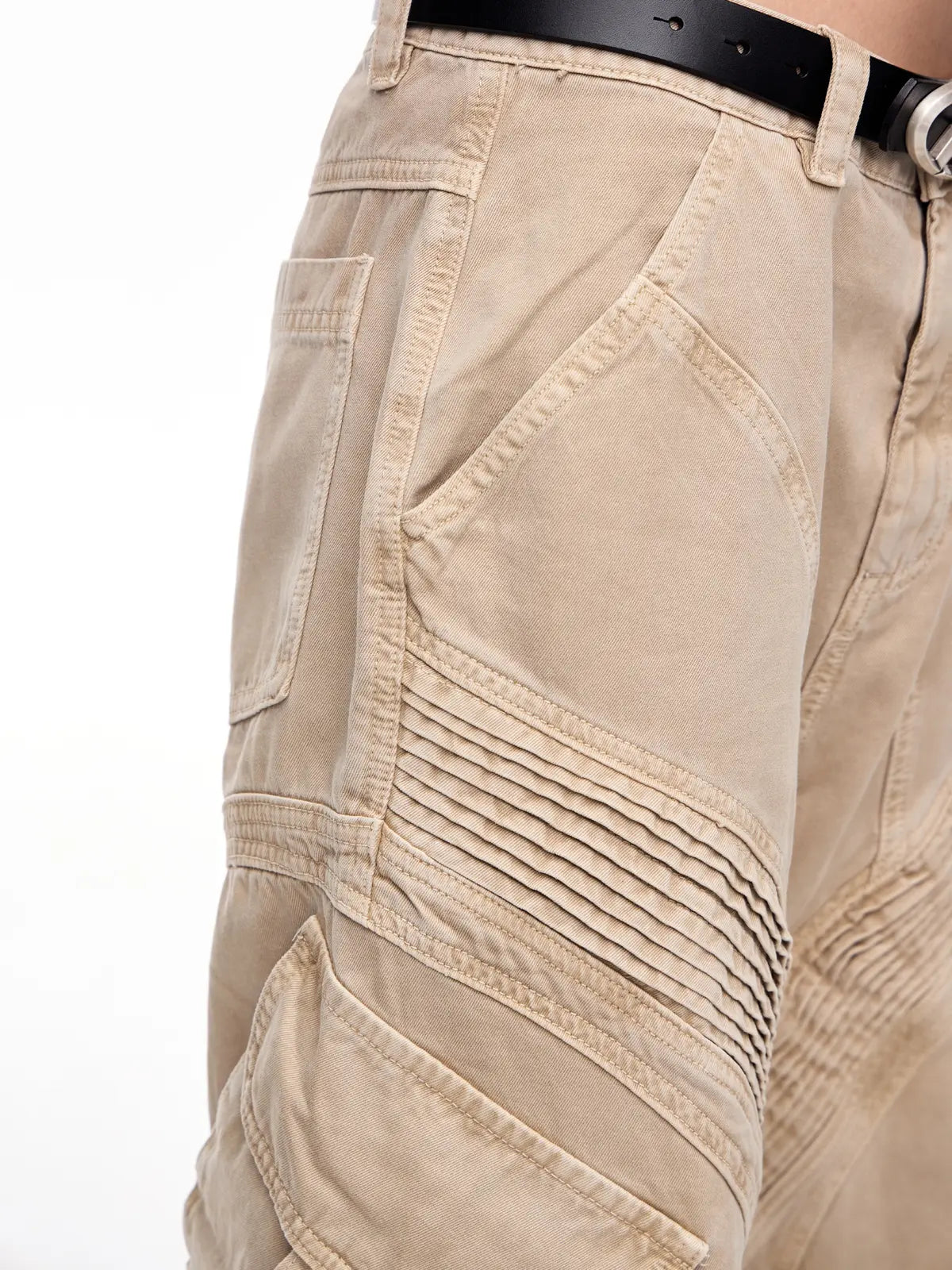 Peoplesense Pleated Straight Cargo Pants