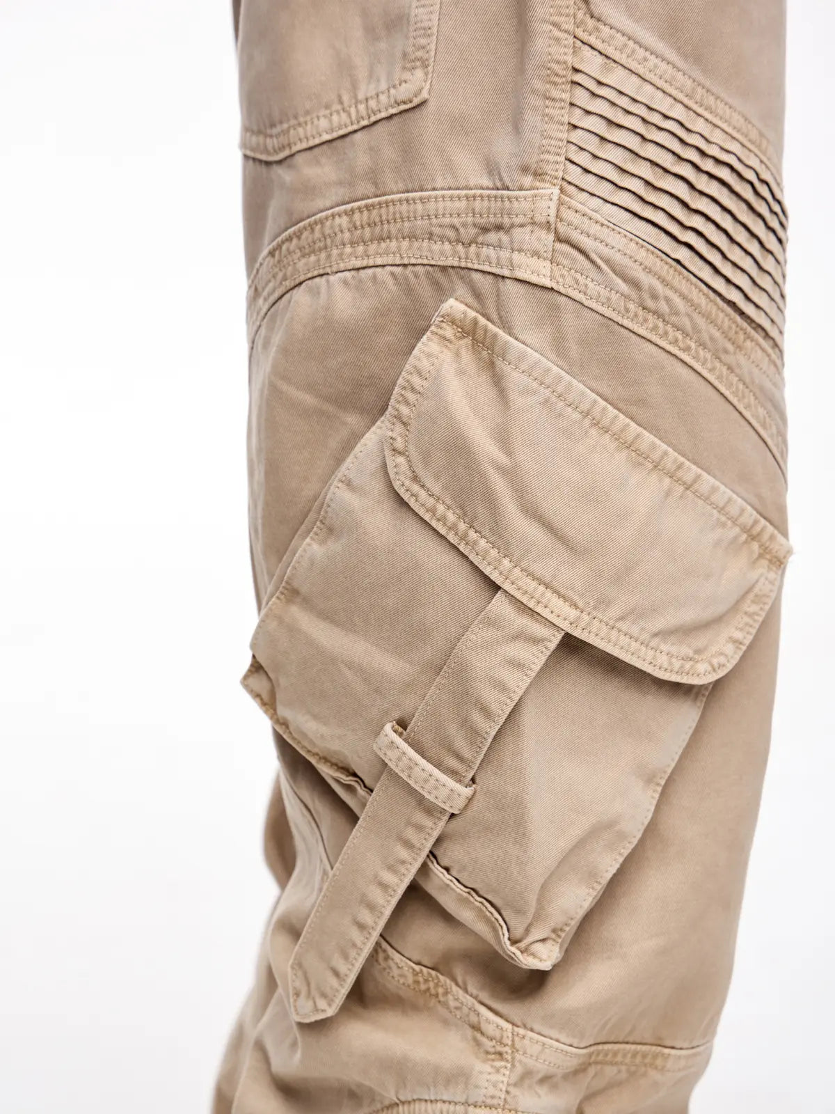 Peoplesense Pleated Straight Cargo Pants