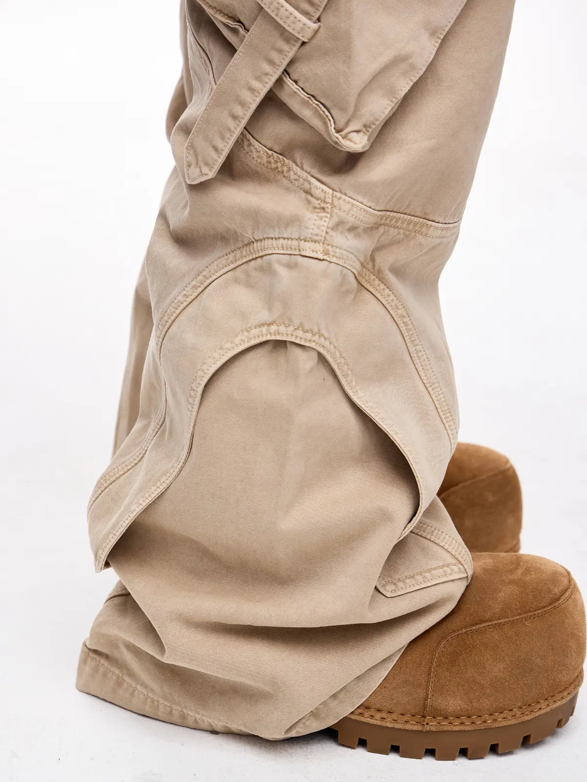 Peoplesense Pleated Straight Cargo Pants