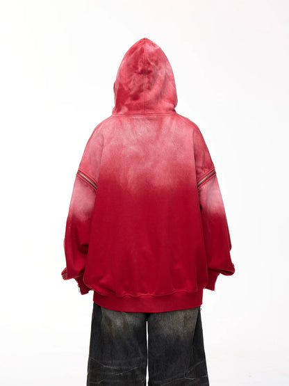 Peoplesense Detachable Embroidered Hoodie Red