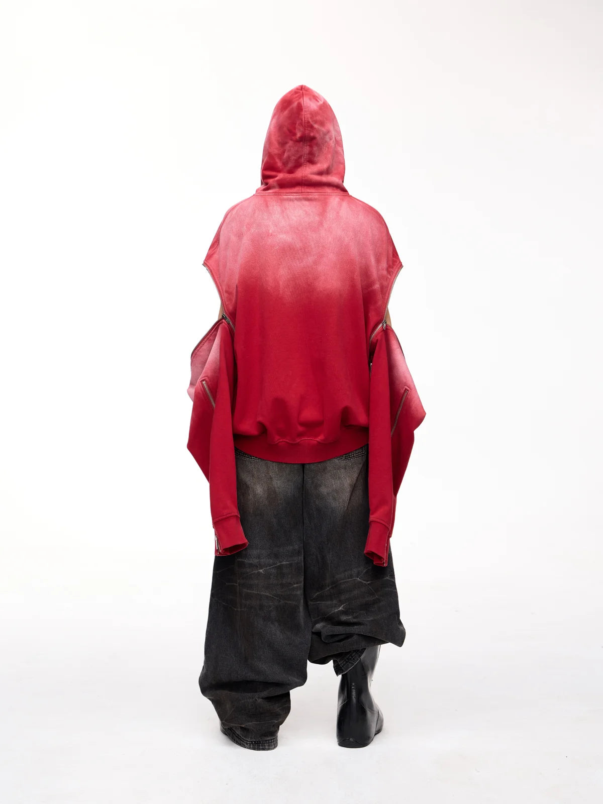 Peoplesense Detachable Embroidered Hoodie Red