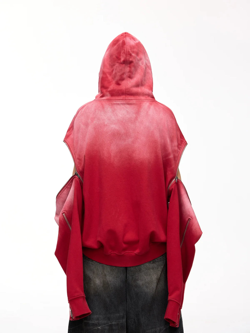 Peoplesense Detachable Embroidered Hoodie Red