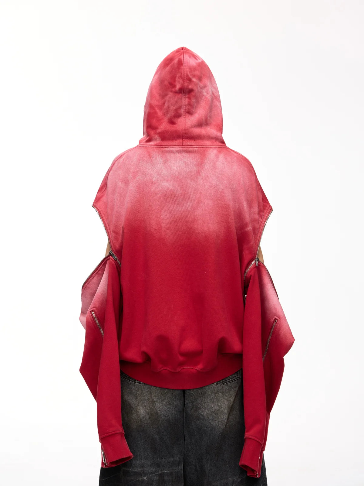 Peoplesense Detachable Embroidered Hoodie Red