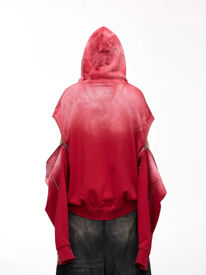 Peoplesense Detachable Embroidered Hoodie Red