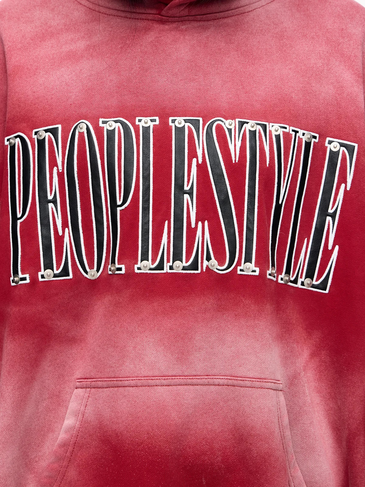 Peoplesense Detachable Embroidered Hoodie Red