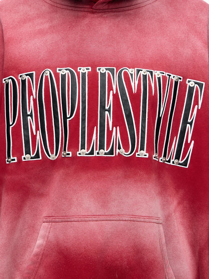 Peoplesense Detachable Embroidered Hoodie Red