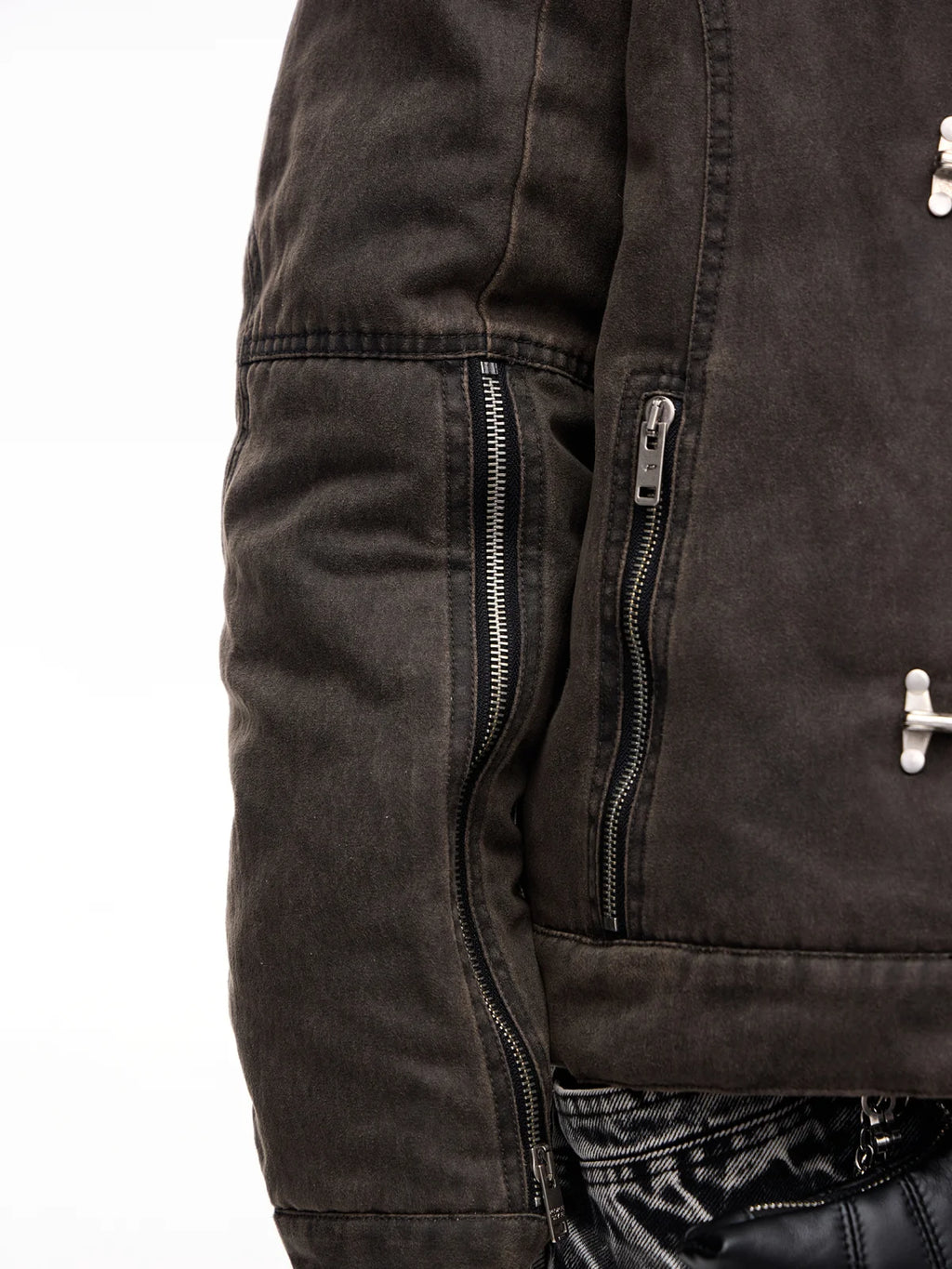 Peoplesense Cropped Hem Button Cotton Jacket