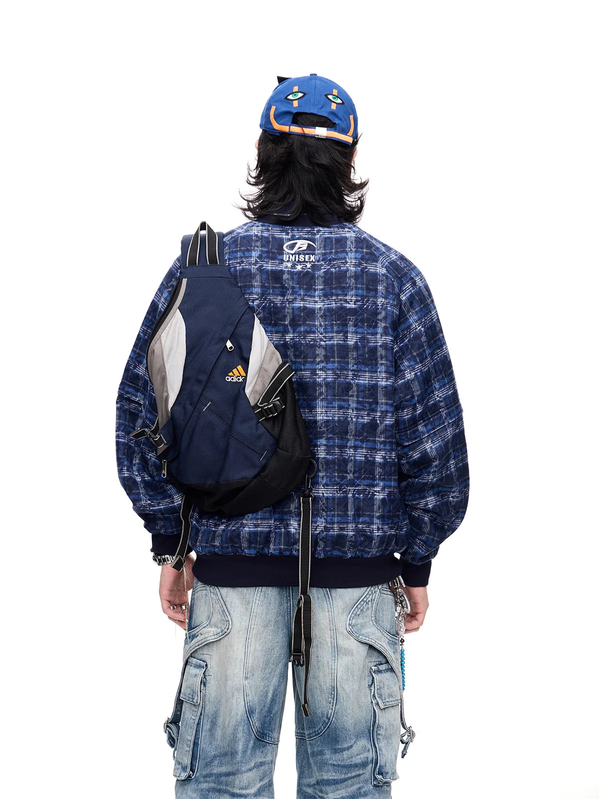 Peoplesense Detachable Checked Oversized Sweatshirt