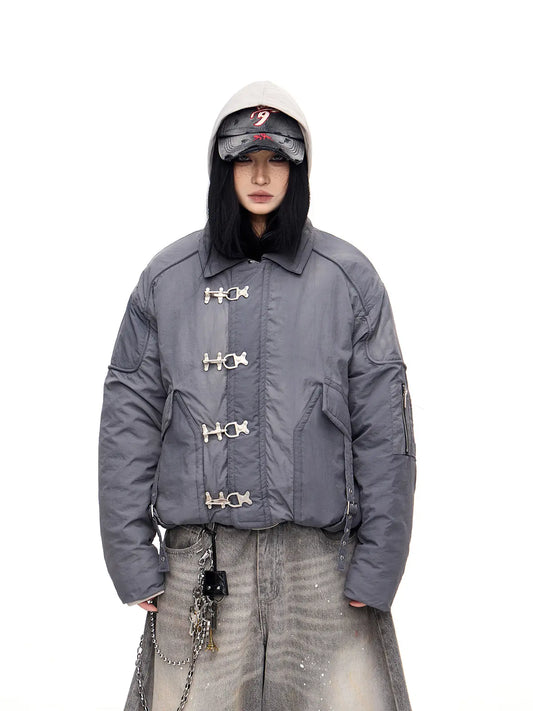 Peoplesense Tie-Dyed Gradient Button Cotton Jacket