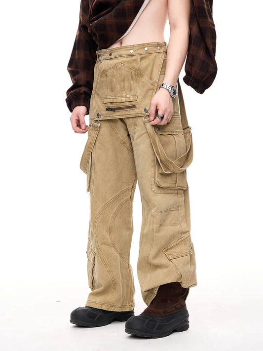 Peoplesense Apricot Oversized Overalls