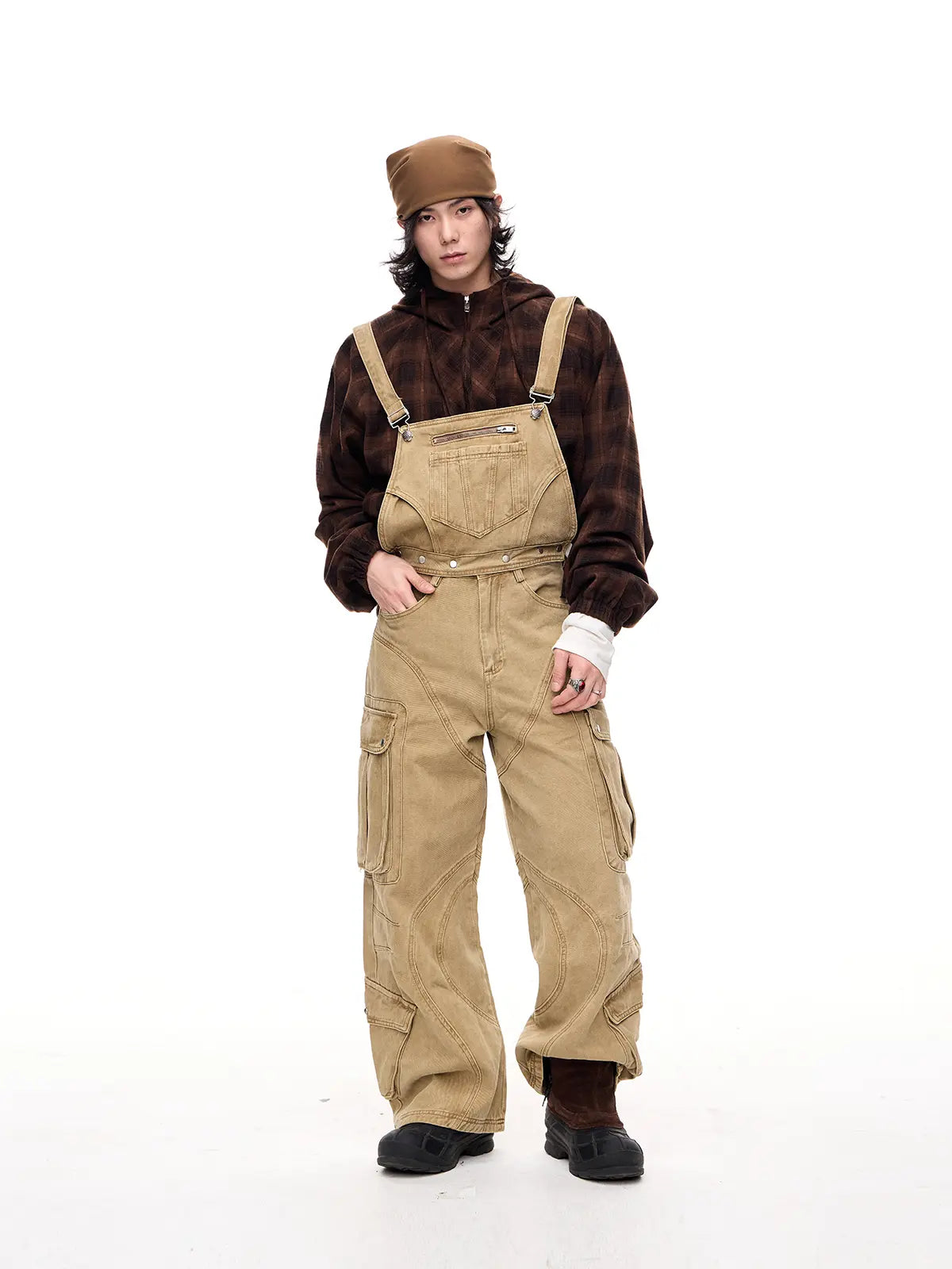 Peoplesense Apricot Oversized Overalls