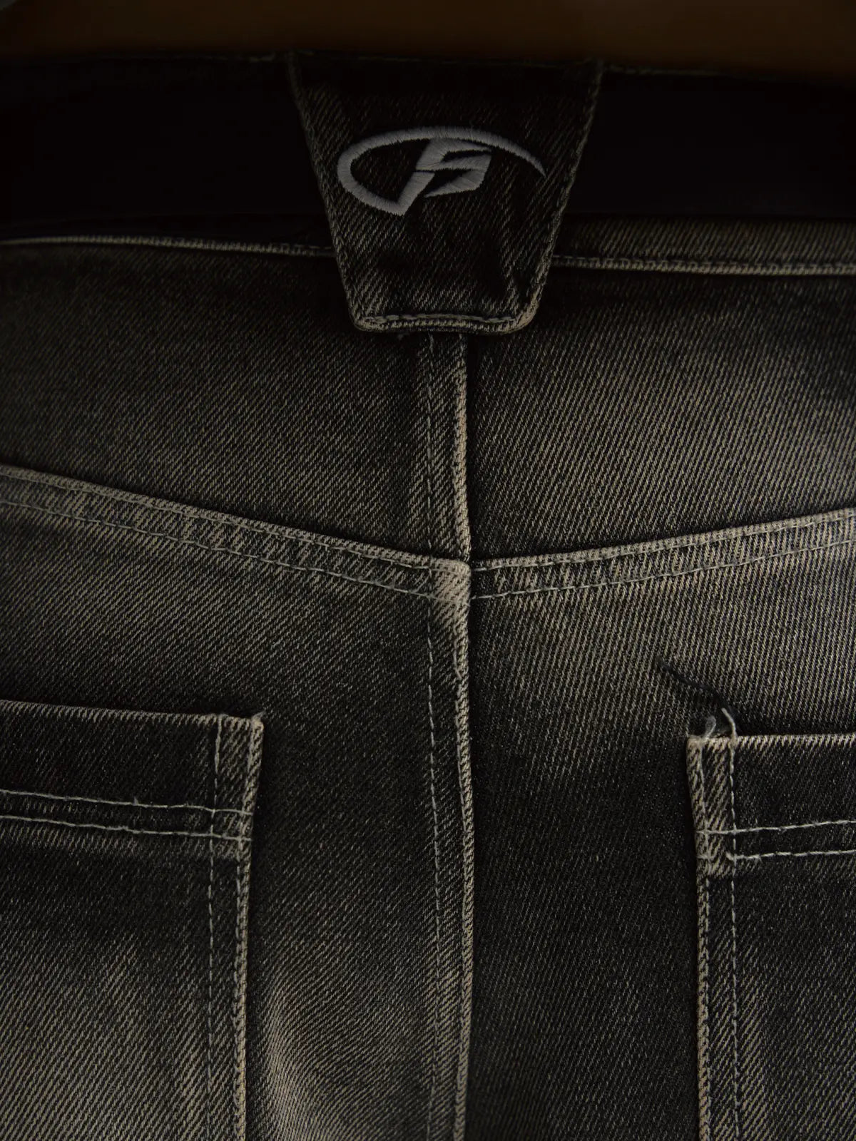 Peoplesense Black Mud Ripped Baggy Jeans