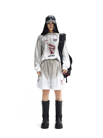 Peoplesense Tie-Dye Blokecore Style Racing Sweatshirt