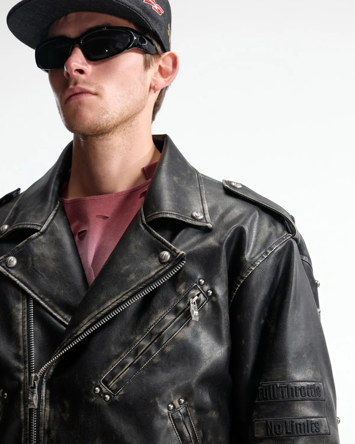 Peoplesense Vintage Rub-Off Racer Appliqué Jacket