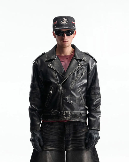 Peoplesense Vintage Rub-Off Racer Appliqué Jacket