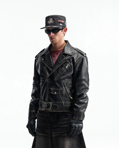 Peoplesense Vintage Rub-Off Racer Appliqué Jacket