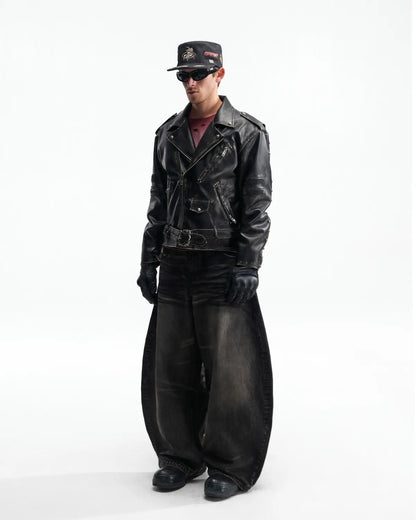 Peoplesense Vintage Rub-Off Racer Appliqué Jacket