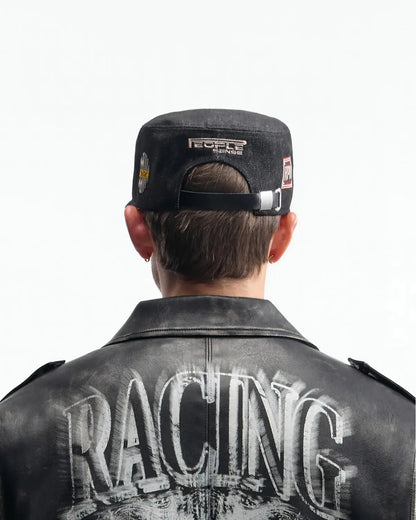 Peoplesense Vintage Rub-Off Racer Appliqué Jacket