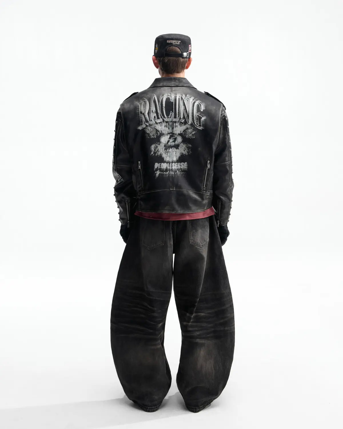 Peoplesense Vintage Rub-Off Racer Appliqué Jacket