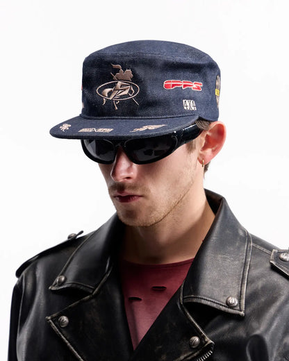Peoplesense Vintage Raw Denim Flat-Top Cap