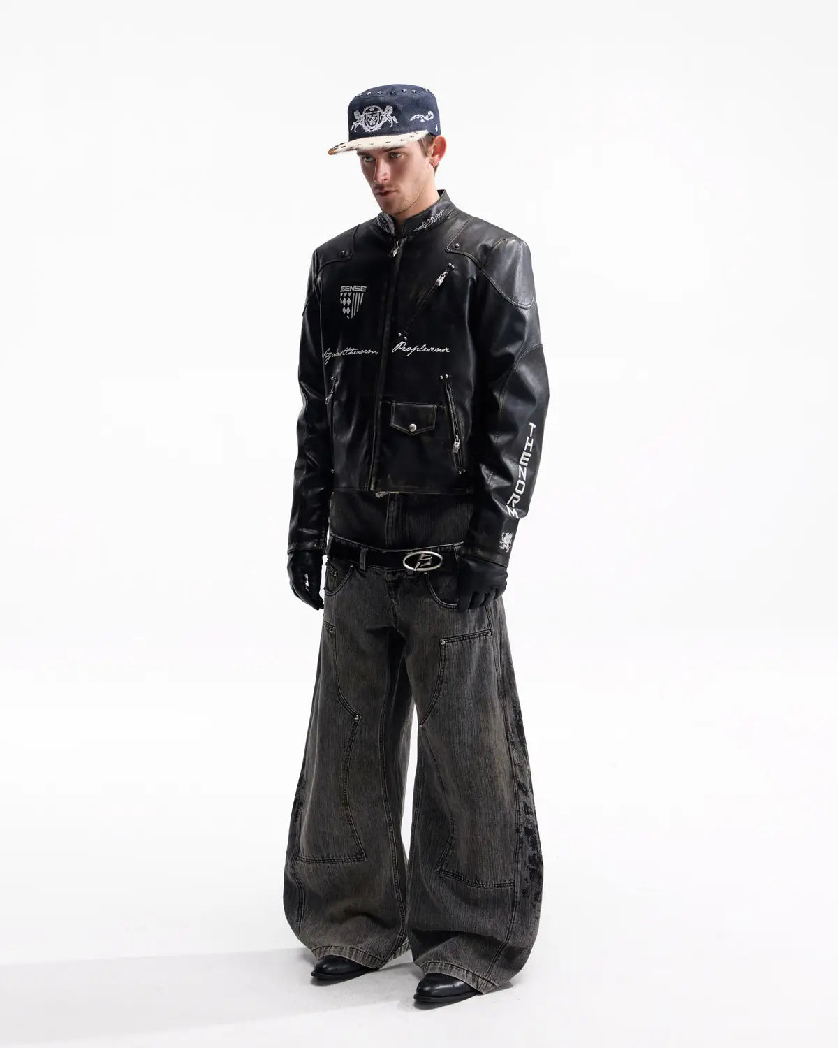 Peoplesense Vintage Rub-Off Racing Moto Jacket