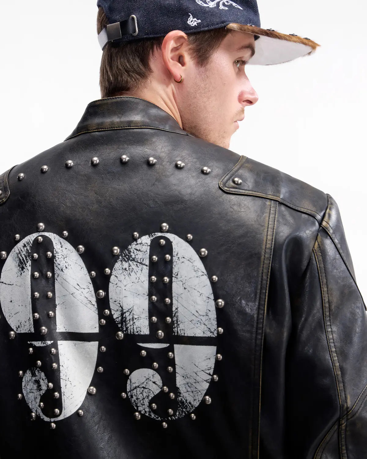 Peoplesense Vintage Rub-Off Racing Moto Jacket