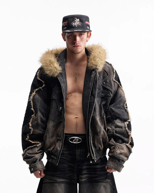 Peoplesense Patina Faux Fur Collar jacket