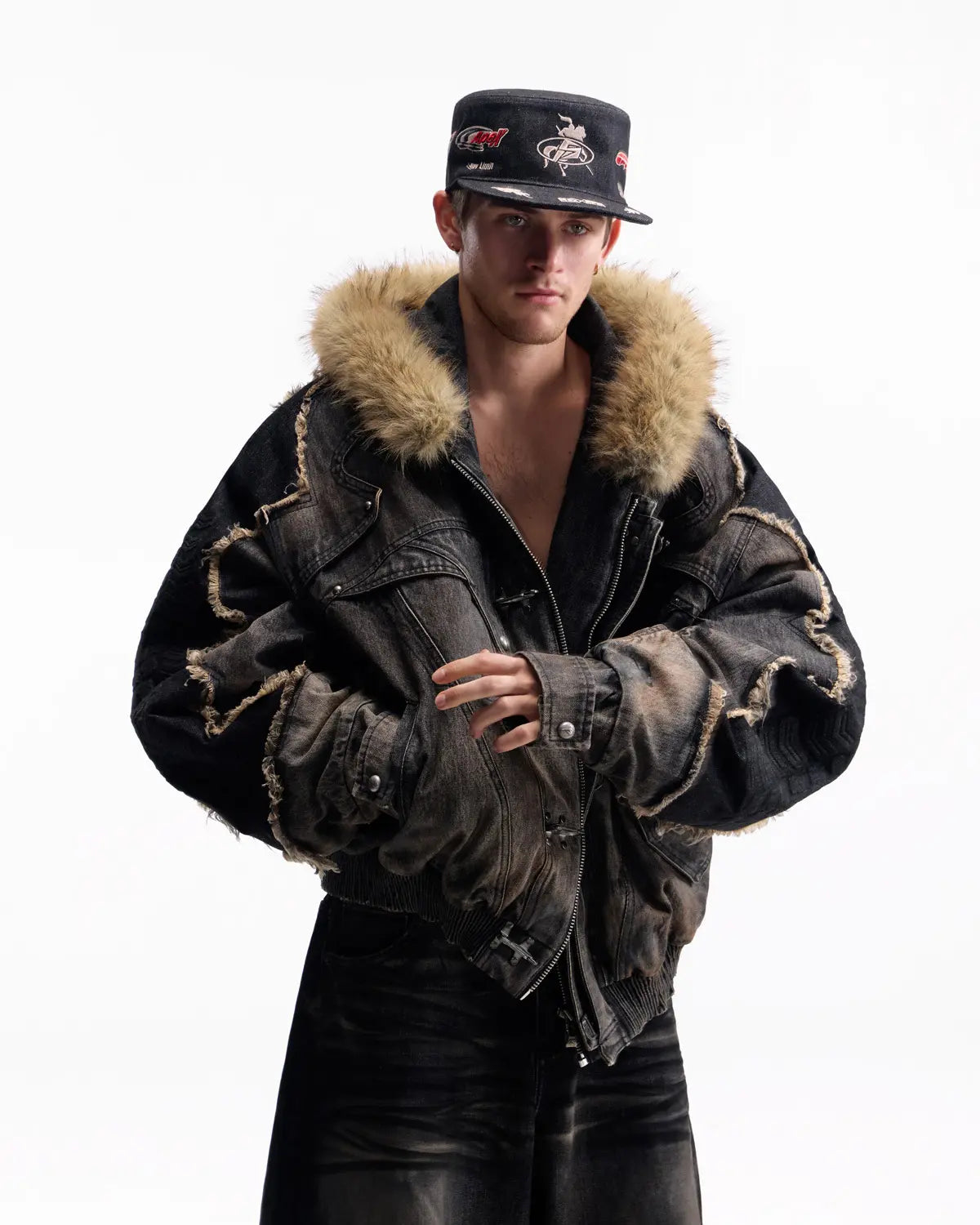 Peoplesense Vintage Raw Denim Flat-Top Cap