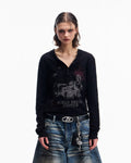 Peoplesense Embroidered Henley Sleeve T-Shirt